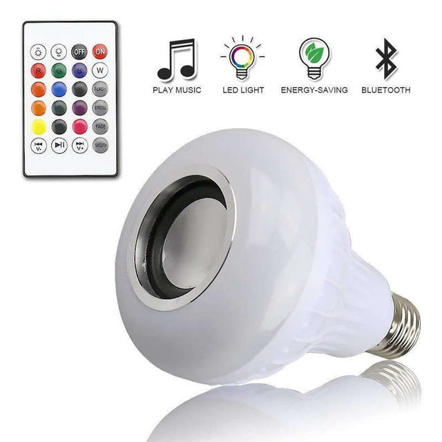 Smart Wireless Bluetooth Speaker Bulb LED Light Music Player Remote Controller