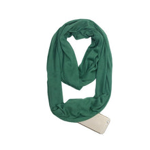 Load image into Gallery viewer, Fashion Portable Women Scarf with Zipper Pocket Infinity Scarf