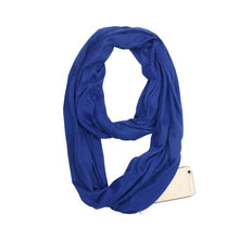 Load image into Gallery viewer, Fashion Portable Women Scarf with Zipper Pocket Infinity Scarf