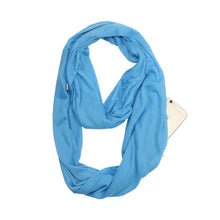 Load image into Gallery viewer, Fashion Portable Women Scarf with Zipper Pocket Infinity Scarf