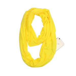 Fashion Portable Women Scarf with Zipper Pocket Infinity Scarf
