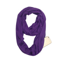 Load image into Gallery viewer, Fashion Portable Women Scarf with Zipper Pocket Infinity Scarf