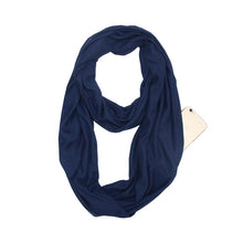 Load image into Gallery viewer, Fashion Portable Women Scarf with Zipper Pocket Infinity Scarf
