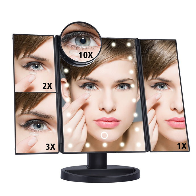 LED Touch Screen 22 Light Makeup Mirror Table Magnifying Mirrors